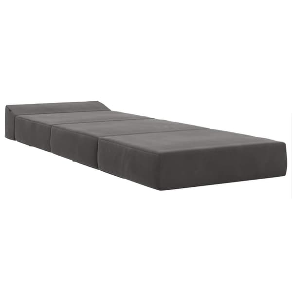 Fällbar Soffbed Mörkgrå 200 x 70 x 15 cm Sammet