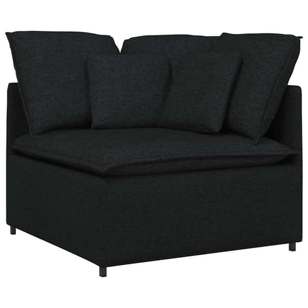 Modulsoffa med dynor i tyg svart