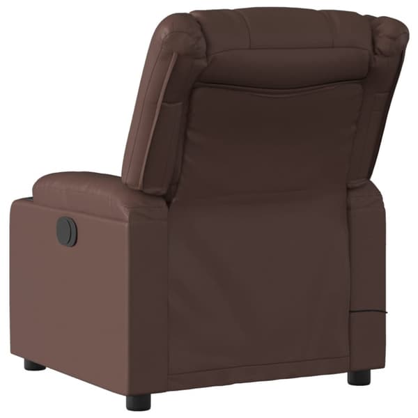 Massagefåtölj brun konstläder