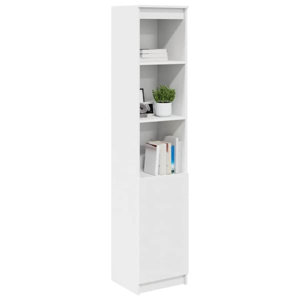 Highboard vit 37,5x35x180 cm konstruerat trä