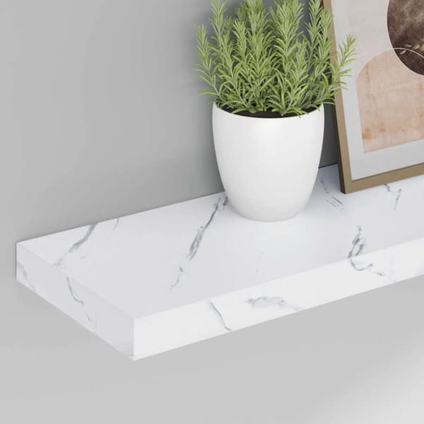Vägg hylla Väggmonterat Vit marmor 90 x 23,5 x 3,8 cm