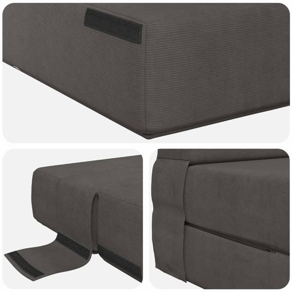 Fällbar Soffbedmadras Mörkgrå 100 x 80 x 60 cm Tyg