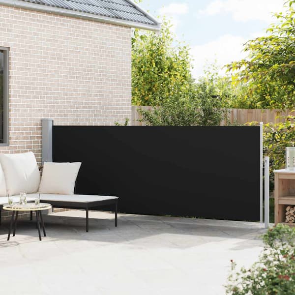 Infällbar sidomarkis 140x500 cm svart