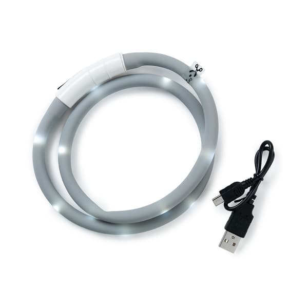 Blinkhalsband LED Grå