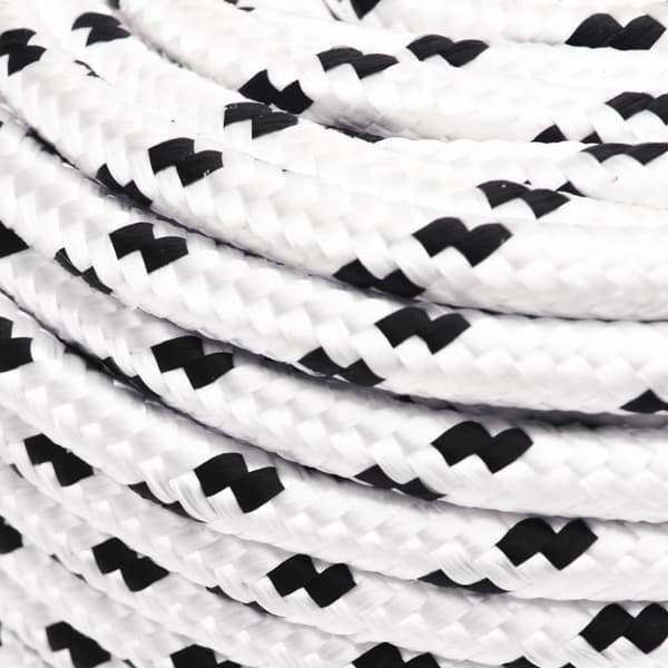 Båtlina flätad vit 10 mm x 25 m polyester