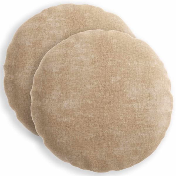 Kuddöverdrag 2 st HEERLEN Taupe Ø 30 cm Chenilletyg