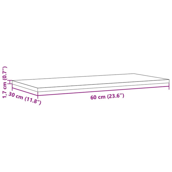 Bordsskivor 2 st 60x30x1,7 cm rektangulär massiv furu
