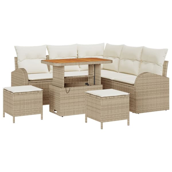 Trädgårdsoffset 8 st Beige konstrotting