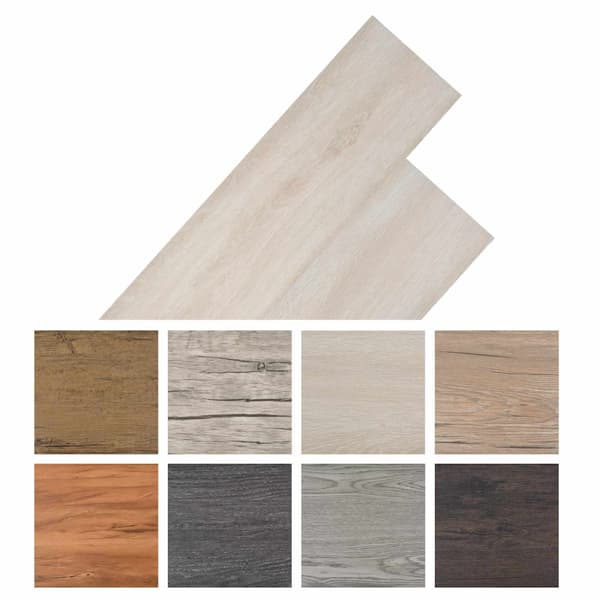 Golvplankor 18 pcs Vit 5,26 m² PVC