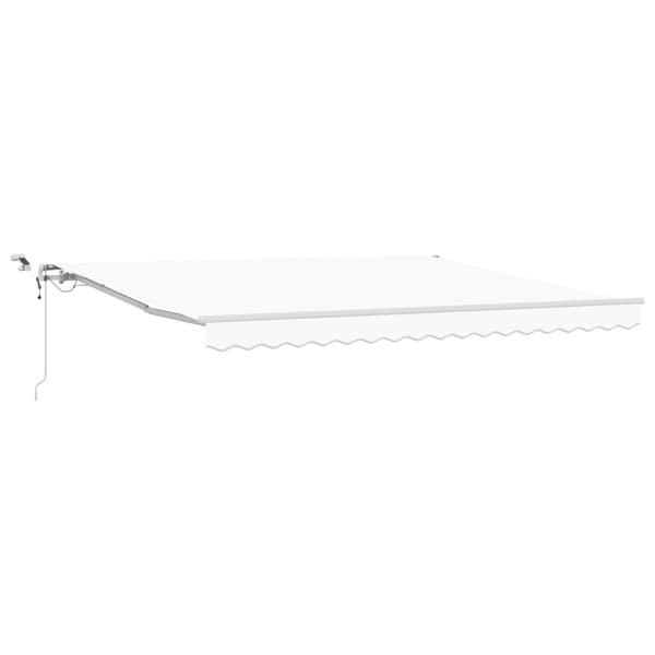Utfällbar markis Vit 400 × 300 cm Polyester och metall
