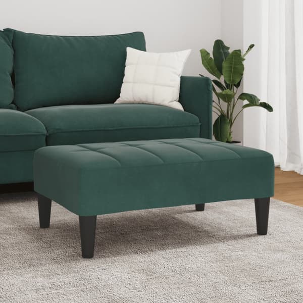 Fotpall mörkgrön 77x55x31 cm sammet