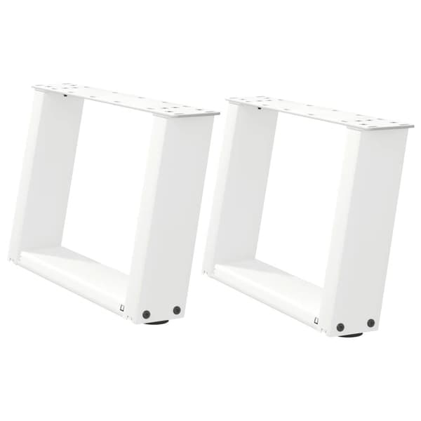 Soffbordsben U-formade 2 st vita 40x(30-31) cm stål