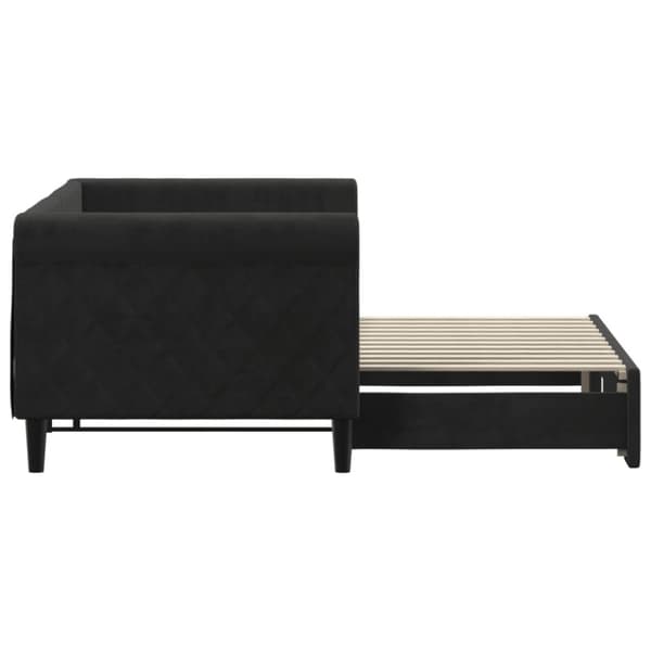 Dagbädd utdragbar svart 80x200 cm sammet