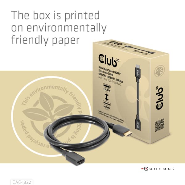 Club 3D HDMI-förlängningskabel - 1 m