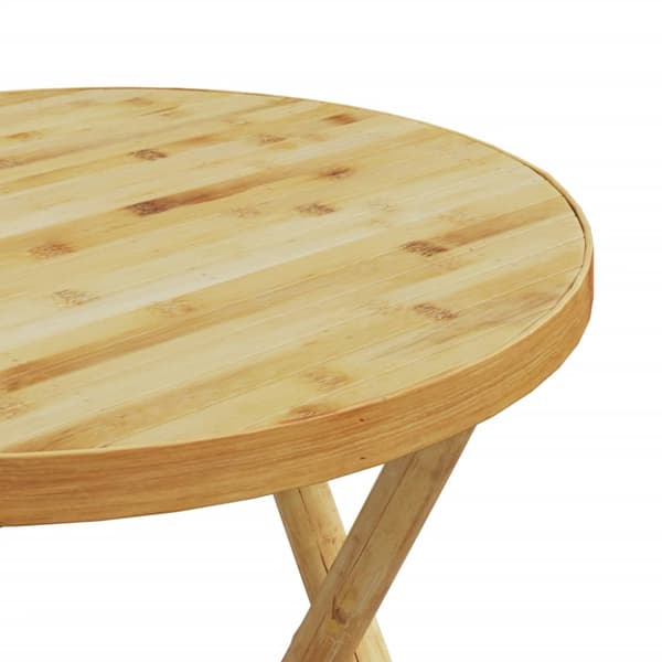 Hopfällbart trädgårdsbord Ø55x75 cm bambu