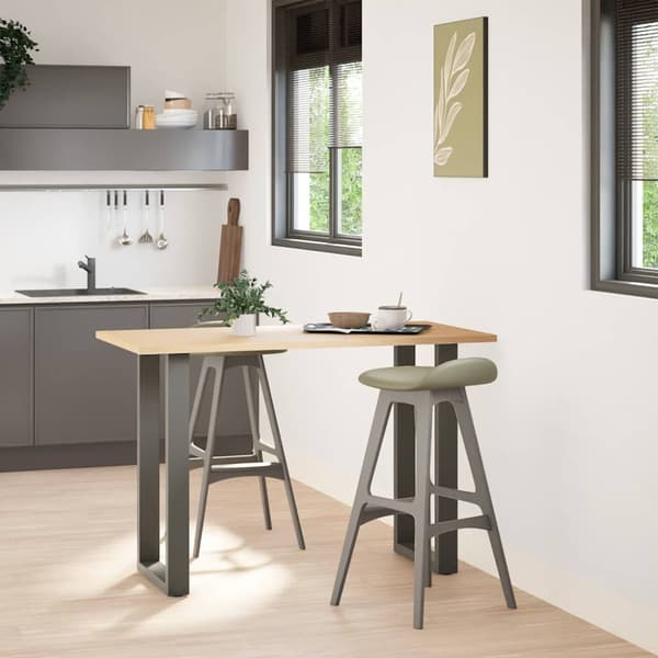 Barbordsben U-formade 2 st antracit 40x(90-91) cm stål