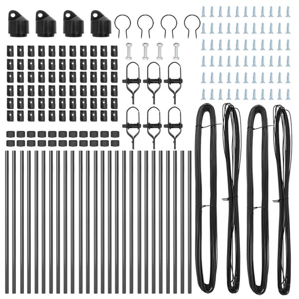 Stängselstolpe 26 pcs Grå 3,2 x 3,2 x 100 cm