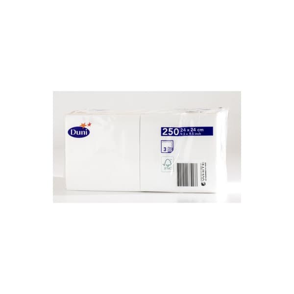 Servett 3-lags 24x24cm vit 250/fp