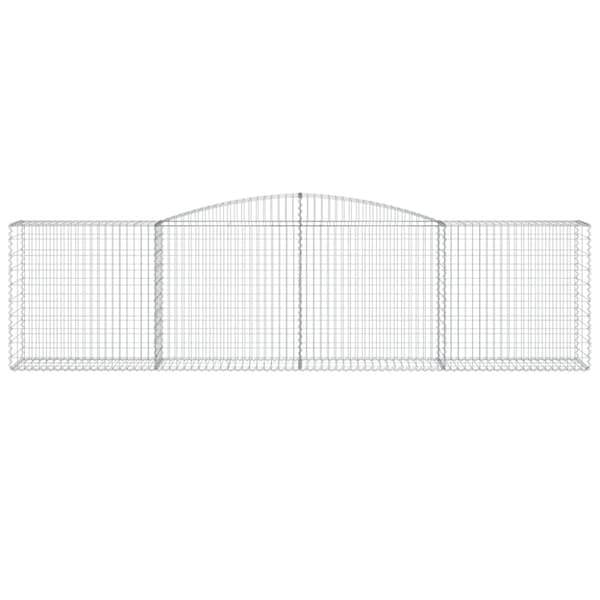 Gabioner bågformade 6 st 400x50x100/120 cm galvaniserat järn