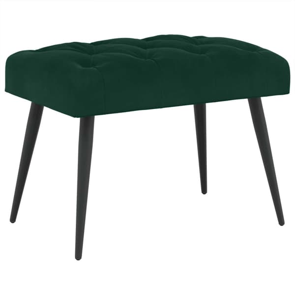 Bänk med knappar Mörkgrön 60 x 40 x 45 cm Sammet