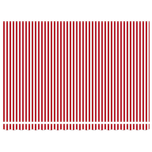 Utfällbar markis Röd och Vit 450 × 350 cm Polyester och Stål