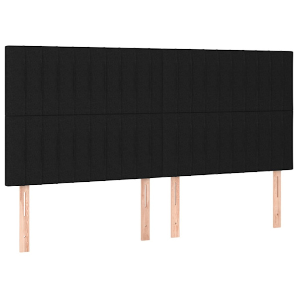 Sänggavel svart 200x5x118/128 cm tyg