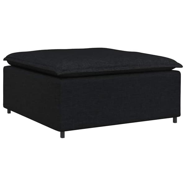Modulsoffa med fotpall och dynor svart