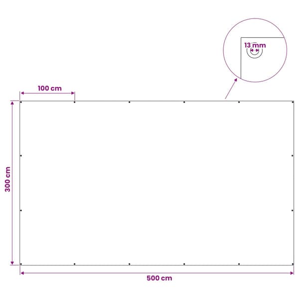Tarpaulin med öglor Ljusgrå 3 x 5 m 260 gsm PE