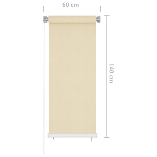 Rullgardin utomhus gräddvit 60x140 cm HDPE