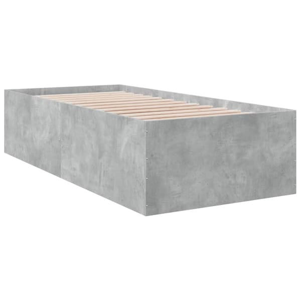 Sängram betonggrå 75x190 cm konstruerad trä