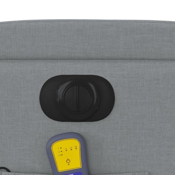 Elektrisk massagefåtölj ljusgrå tyg