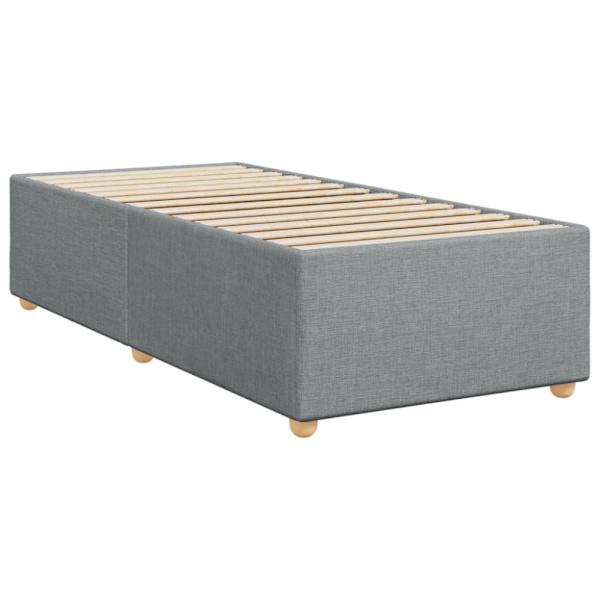 Ramsäng med madrass ljusgrå 90x200 cm tyg