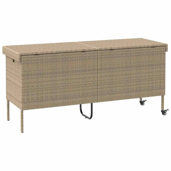 Dynbox med hjul Beige 160x55x75 cm konstrottning