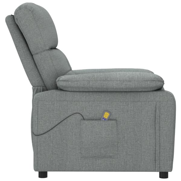 Massagefåtölj mörkgrå tyg