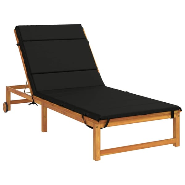 Solstol Kudde GEMERT 100% Polyester Svart 200 x 80 x 3 cm