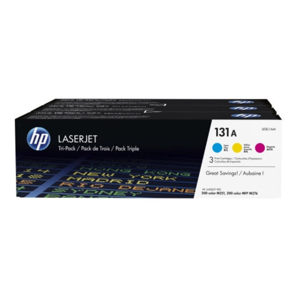 HP 131A - 3-pack - gul, cyan, magenta - original - LaserJet - tonerkassett (U0SL1AM)