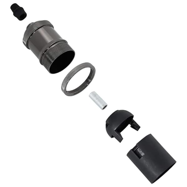 Lamphållare 2 st blank svart E27