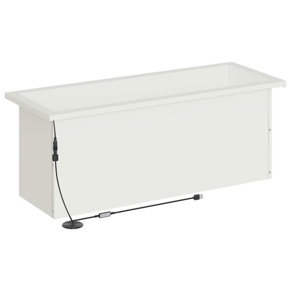 Odlingslåda med LED Vit 30 x 80 x 30 cm Stål