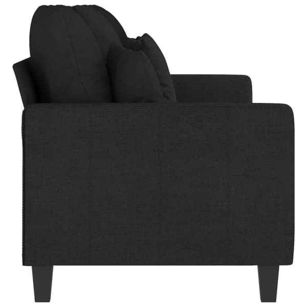 3-sitssoffa svart 180 cm tyg