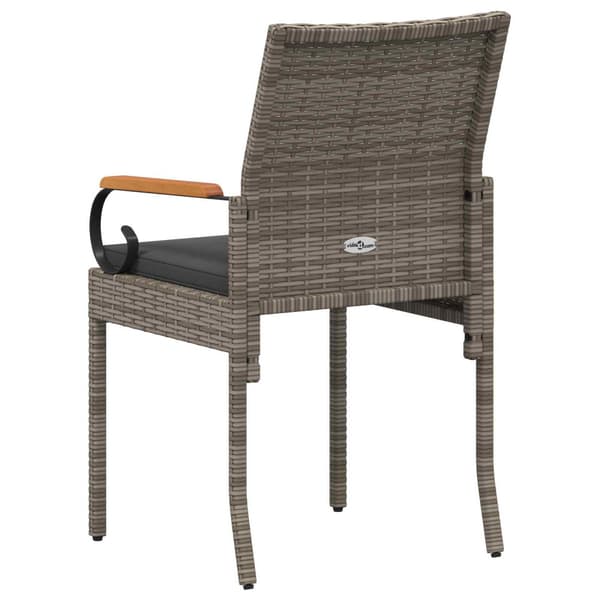 Trädgårdsstolar 4 pcs Grå och mörkgrå Poly Rattan och Akacia