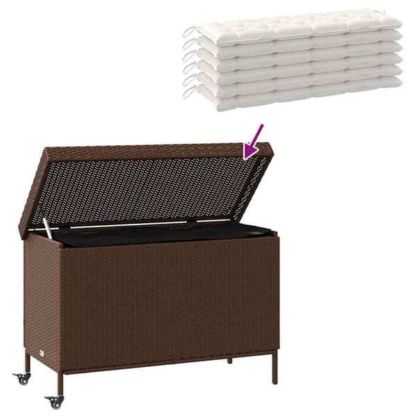 Dynbox på hjul brun 110x55x73 cm konstrottning