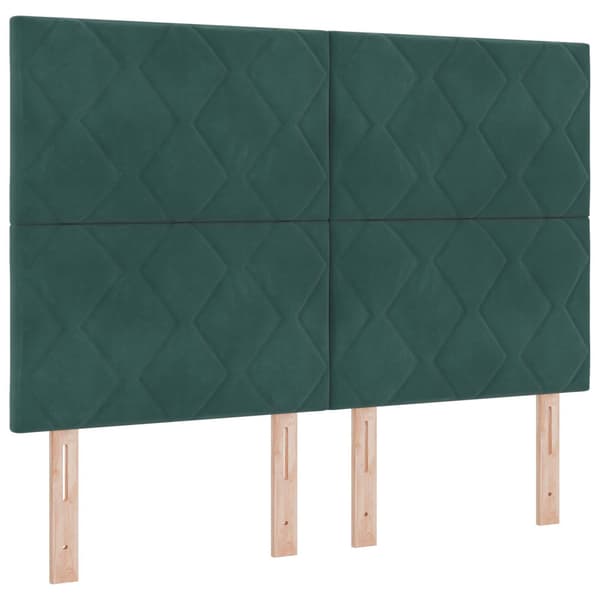 Kontinentalsäng med madrass Mörkgrön 160 x 200 cm Sammet