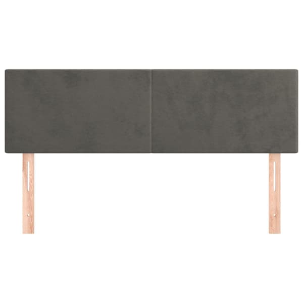 Sänggavlar mörkgrå 144x5x78/88 cm sammet