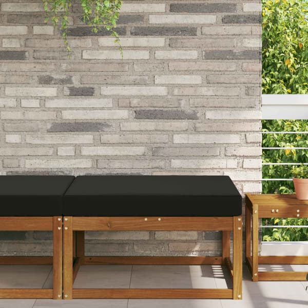 Utomhus Soffa Kudde Svart 80 x 80 x 8 cm Polyester