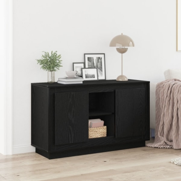 Sideboard svart ek 102x35x60 cm konstruerat trä