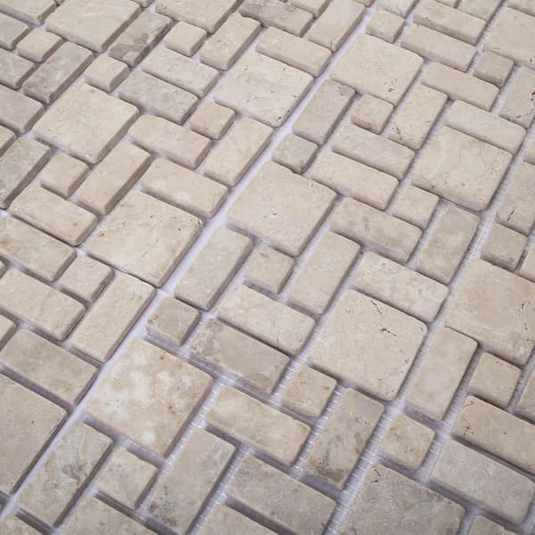 Mosaikplattor Gräddvit 30 x 30 cm Marmor