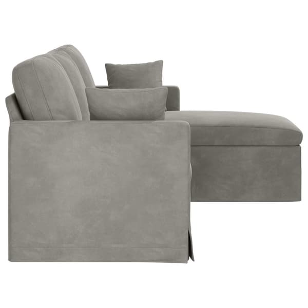 Soffa Ljusgrå 198 x 134 x 80 cm Sammet