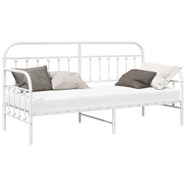 Dagbäddram Vit 80 x 200 cm Pulverlackerat stål