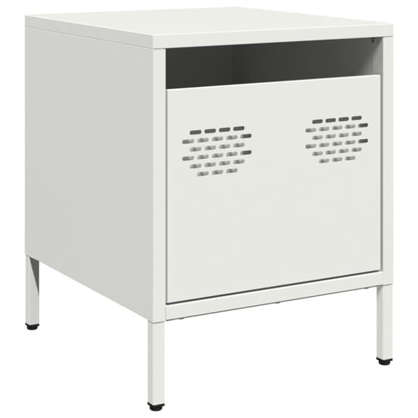Sängbord vit 35x39x43,5 cm stål