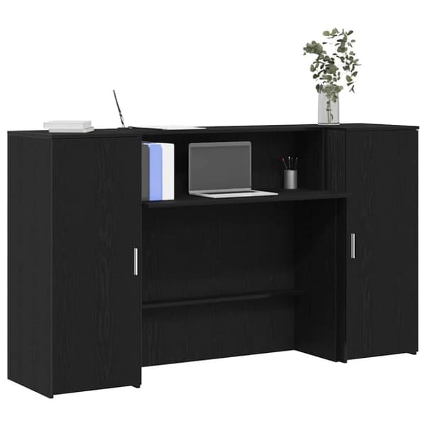 Receptionsdisk svart ek 180x50x103,5 cm konstruerat trä
